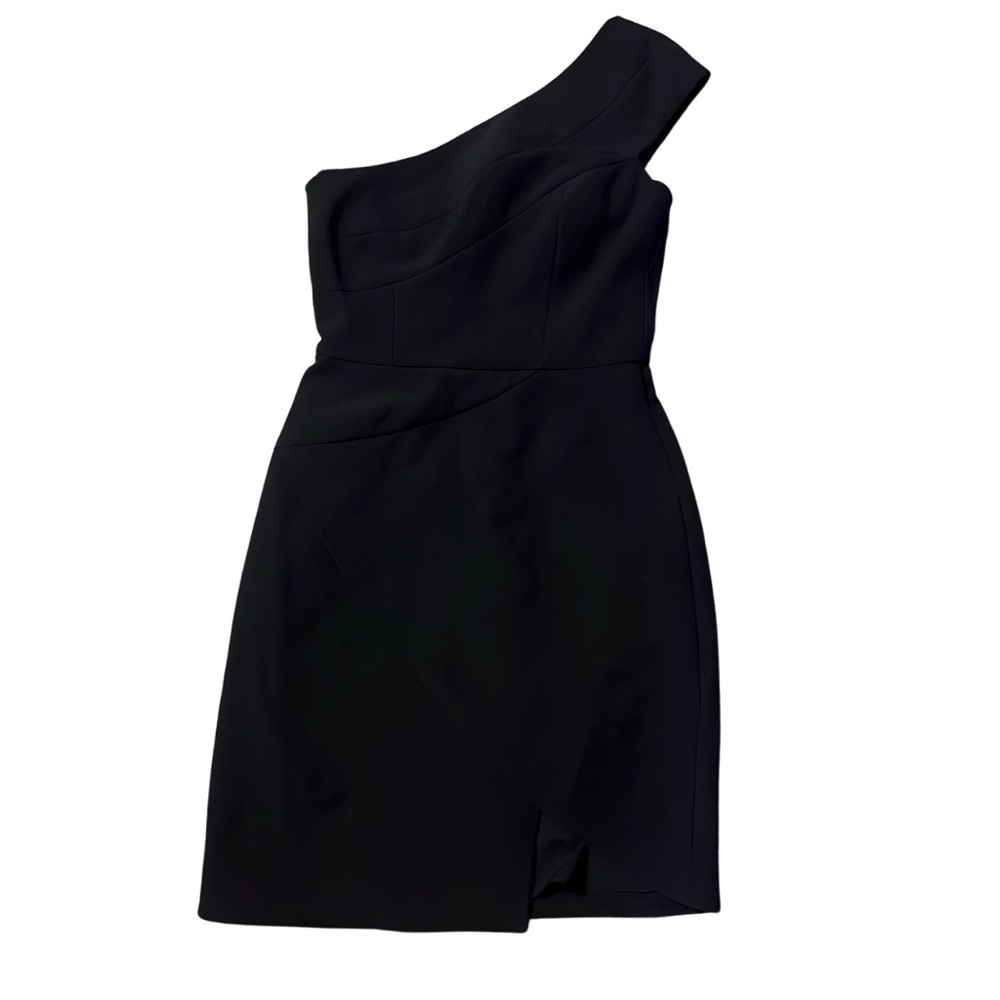 BCBGMaxAzria Black Asymmetrical One-Shoulder Cocktail Dress sz 0